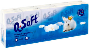Q Soft papírové kapesníčky 4-vrstvé 10 x 10 ks