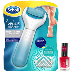 SCHOLL Velvet smooth elektrický pilník na chodidla s mořskými minerály, modrý