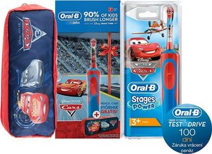Dětský zubní kartáček Oral-B VitalityKids D12 Cars + penál