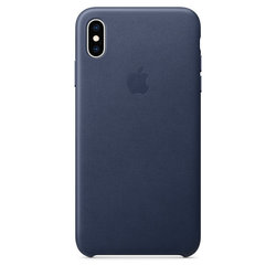Kryt na mobil Apple Leather Case pro iPhone Xs Max - půlnočně modrý