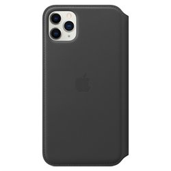 Pouzdro na mobil flipové Apple Leather Folio pro iPhone 11 Pro Max - černé