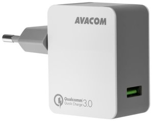 Nabíječka do sítě Avacom HomeMAX, 1x USB (3A), s funkcí rychlonabíjení QC 3.0 - bílá