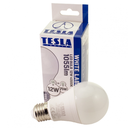 Tesla LED žárovka BULB E27, 12W, 230V, 1055lm, 20 000h, 4000K studená bílá, 240°