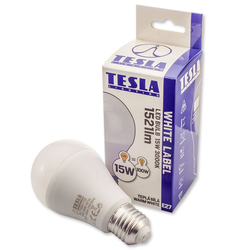 Tesla LED žárovka BULB E27, 15W, 230V, 1521lm, 20 000h, 3000K teplá bílá, 240°