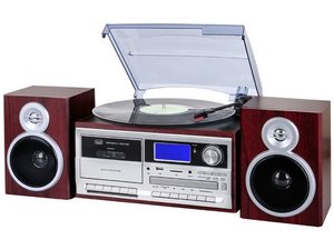Trevi TT 1070 E/WD Gramofon+rádio+BT, dřevo