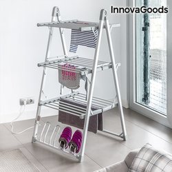 V0100467-Elektrický rozkládací sušák na prádlo Compak 300W,šedý, 30 tyčí