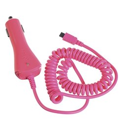 Nabíječka do auta Celly microUSB, 1A - růžová