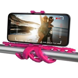 Držák na mobil Celly Squiddy s přísavkami pro telefony do 6,2" - růžový