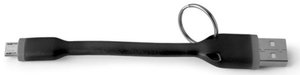 Kabel Celly MicroUSB, 12cm, přívěšek - černý