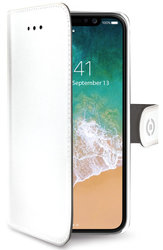 Pouzdro na mobil flipové Celly Wally pro Apple iPhone X - bílé