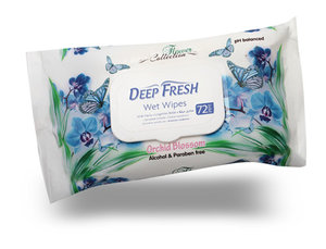 Deep Fresh vlhčené ubrousky 72ks klipem orchid collection
