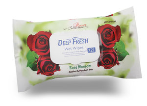 Deep Fresh vlhčené ubrousky 72ks klip rose collection
