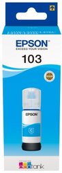 Inkoustová náplň Epson EcoTank 103, 65 ml, originální - modrá