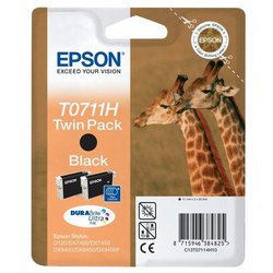 Inkoustová náplň Epson T0711, 2x 11ml originální - černá