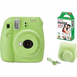 Fotoaparát Fujifilm Instax mini 9 + pouzdro, limetkový