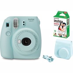 Fotoaparát Fujifilm Instax mini 9 + pouzdro, světle modrý