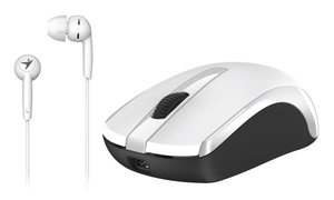 Myš Genius MH-8100 + sluchátka / optická / 3 tlačítka / 1600dpi - bílá
