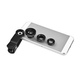 Set mini objektivů GoGEN 3in1, široký úhel, rybí oko, makro