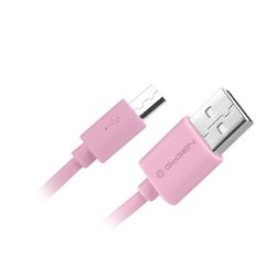 Kabel GoGEN MicroUSB, 0,9m - růžová