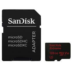 Paměťová karta Sandisk Micro SDXC Extreme AC 128GB UHS-I U3 V30 (90R/60W) + adapter