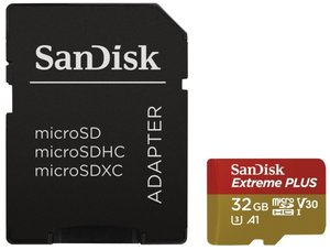 Paměťová karta Sandisk Micro SDHC Extreme Plus 32GB UHS-I U3 (95R/90W) + adapter