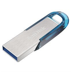 Flash USB Sandisk Ultra Flair 64GB USB 3.0 - stříbrný/modrý