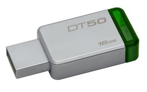 Flash USB Kingston DataTraveler 50 16GB USB 3.0 - zelený/kovový