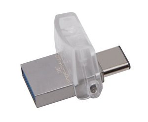 Flash USB Kingston DataTraveler MicroDuo 3C Type-C + USB 3.1 - šedý