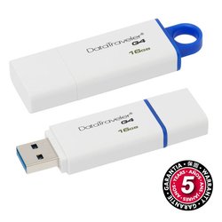 Flash USB Kingston DataTraveler G4 16GB USB 3.0 - modrý