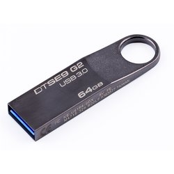 Flash USB Kingston DataTraveler SE9 G2 Premium 64GB USB 3.0 - šedý/kovový
