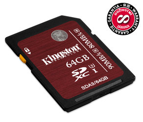 Paměťová karta Kingston SDXC 64GB UHS-I U3 (90R/80W)