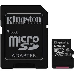 Paměťová karta Kingston MicroSDXC 128GB UHS-I U1 (45R/10W) + adapter