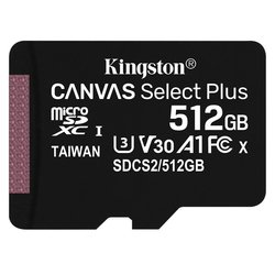 Paměťová karta Kingston Canvas Select Plus MicroSDXC 512GB UHS-I U1 (100R/85W)