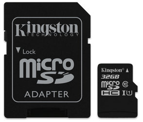 Paměťová karta Kingston Canvas Select MicroSDHC 32GB UHS-I U1 (80R/10W) + adapter