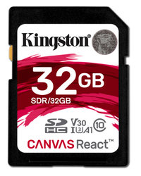 Pami?ová karta Kingston Canvas React SDHC 32GB UHS-I U3 (100R/70W)