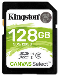 Paměťová karta Kingston Canvas Select SDXC 128GB UHS-I U1 (80R/10W)