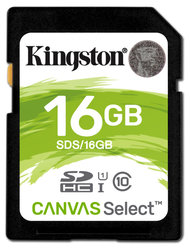 Paměťová karta Kingston Canvas Select SDHC 16GB UHS-I U1 (80R/10W)