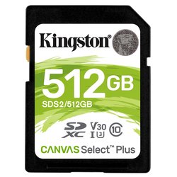 Paměťová karta Kingston Canvas Select Plus SDXC 512GB UHS-I U1 (100R/85W)