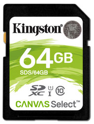 Paměťová karta Kingston Canvas Select SDXC 64GB UHS-I U1 (80R/10W)