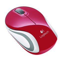 Myš Logitech Wireless Mini Mouse M187 / optická / 2 tlačítka / 1000dpi - červená