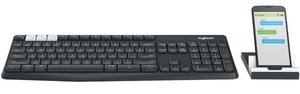 Klávesnice Logitech Wireless K375s CZ + stojan na mobil/tablet - černá