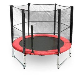 Trampolína G21 s ochrannou sítí 250cm, červená
