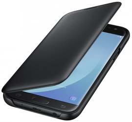 Pouzdro na mobil flipové Samsung Wallet Cover pro J7 2017 (EF-WJ730C) - černé