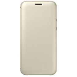 Pouzdro na mobil flipové Samsung Wallet Cover pro J7 2017 (EF-WJ730C) - zlaté