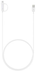 Kabel Samsung MicroUSB, 1,5m + redukce USB-C - bílý