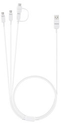 Kabel Samsung USB/3x micro USB + USB/C, 1m - bílý