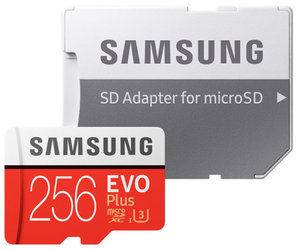 Paměťová karta Samsung Micro SDXC EVO+ 256GB UHS-I U3 (100R/90W) + adapter