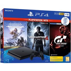 Herní konzole Sony PlayStation 4 1 TB + Gran Turismo Sport + Uncharted 4 + Horizon Zero Dawn