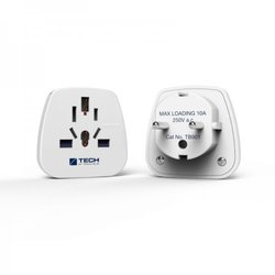 TECH cestovní adaptér pro cizince v ČR TravelBlue TBU-901, bílý
