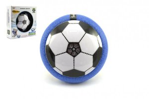 Míč/Disk fotbalový létající plast 14cm na baterie se světlem v krabičce